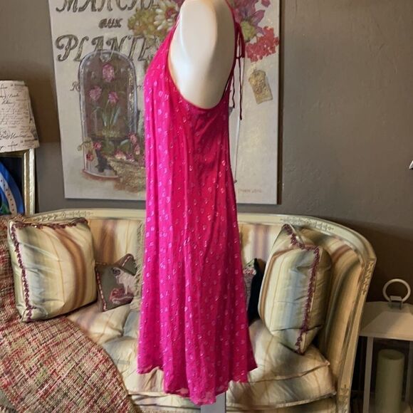 Ella Moss Fuschia Pubk Lurex Halter Dress M - Picture 4 of 9
